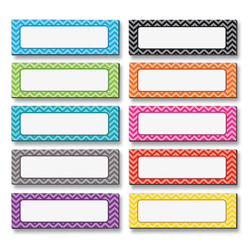 Teacher Created Resources Chevron Labels Magnetic Accents, 10 Assorted Colors, 4.75" X 1.5", 20-pack freeshipping - TVN Wholesale